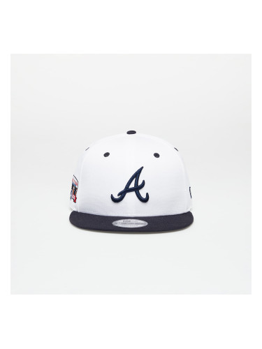 New Era Atlanta Braves White Crown Patch 9Fifty Snapback Cap Optic White/ Navy S-M