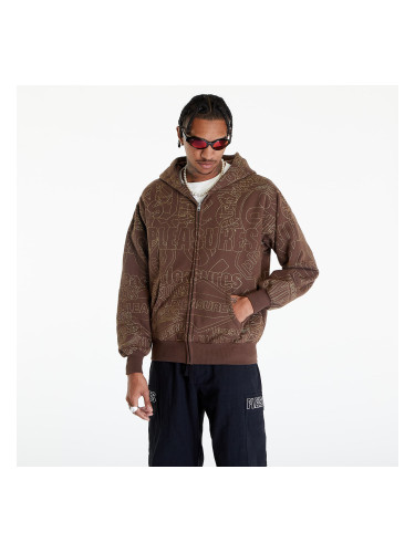 Суитшърт PLEASURES Signal Zip Up Hoodie Brown S