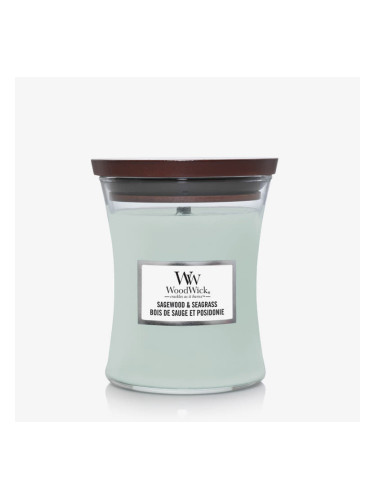 WoodWick Medium Hourglass Candle - Sagewood & Seagrass Universal