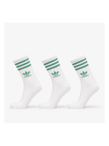 adidas Mid Cut Crew Sock 3-Pack White/ Preloved Green/ Mgh Solid Grey XL