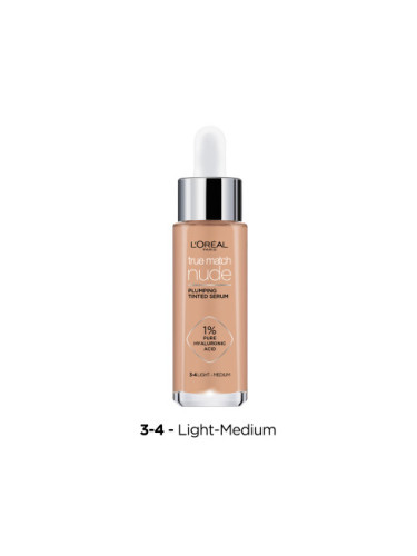 L’Oréal Paris True Match Nude Plumping Tinted Serum - 3-4 Light/Medium