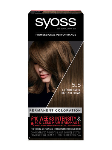 Syoss боя за коса - Permanent Coloration - 5_8 Hezelnut Brown