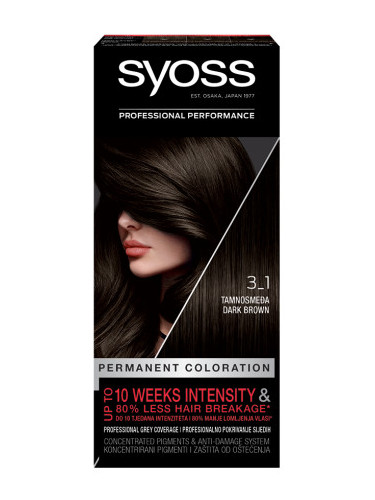 Syoss боя за коса - Permanent Coloration - 3_1 Dark Brown