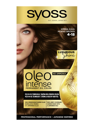 Syoss боя за коса - Oleo Intense Permanent Oil Color- 4-18 Mokka Brown