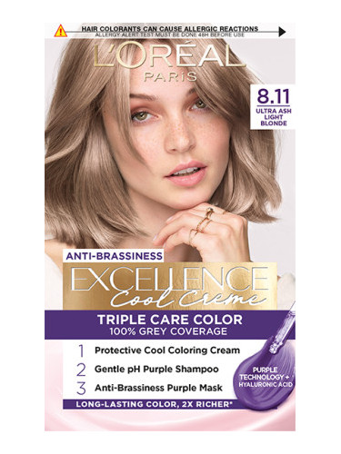 L’Oréal Paris крем за боядисване - EXCELLENCE Cool Cremes - 8.11 Ultra Ash Light Blonde