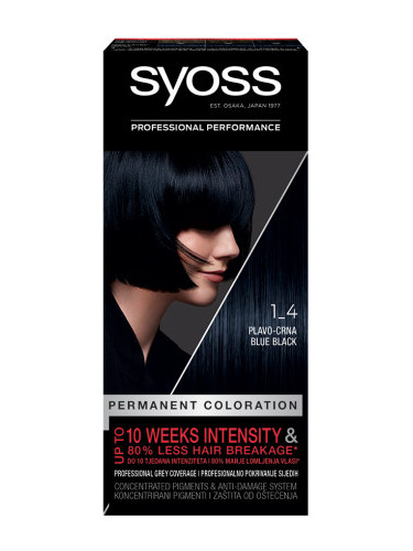 Syoss боя за коса - Permanent Coloration - 1_4 Blue Black