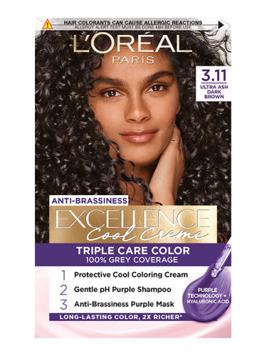 L’Oréal Paris боя за коса - EXCELLENCE Cool Cremes - 3.11 Ultra Ash Dark Brown