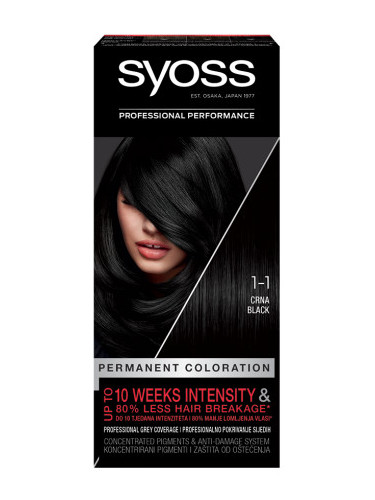 Syoss боя за коса - Permanent Coloration - 1_1 Black