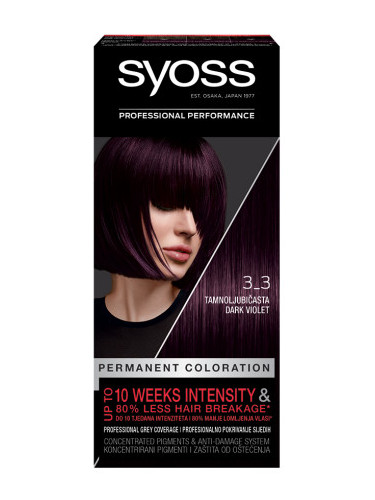 Syoss боя за коса - Permanent Coloration - 3_3 Dark Violet