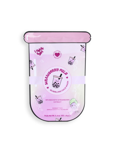 I Heart Revolution маска за лице - Bubble Tea Strawberry Milk Bubble Sheet Mask - Strawberry Pink