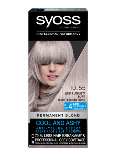 Syoss боя за коса - Permanent Coloration - 10_55 Ultra Platinum Blond