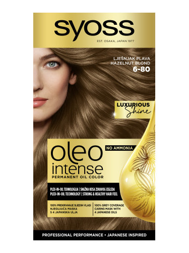 Syoss боя за коса - Oleo Intense Permanent Oil Color - 6-80 Hezelnut Blond