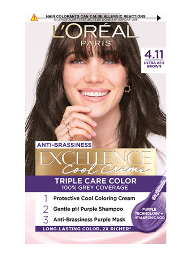 L’Oréal Paris крем за боядисване - EXCELLENCE Cool Cremes - 4.11 Ultra Ash Brown