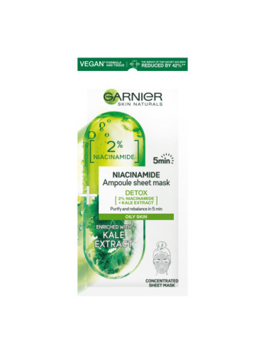 Garnier маска за лице - Skin Naturals Ampoule Sheet Mask With Niacinamide For Oily Skin