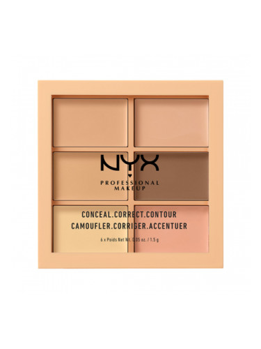 NYX Professional Makeup палитра с коректори - Conceal, Correct, Contour Palette – Light (3CP01)