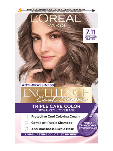 L’Oréal Paris крем за боядисване - EXCELLENCE Cool Cremes - 7.11 Ultra Ash Blonde