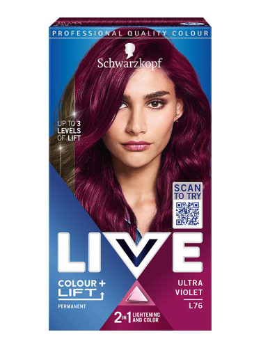 Schwarzkopf боя за коса - Live Colour + Lift - L76 Ultra Violet