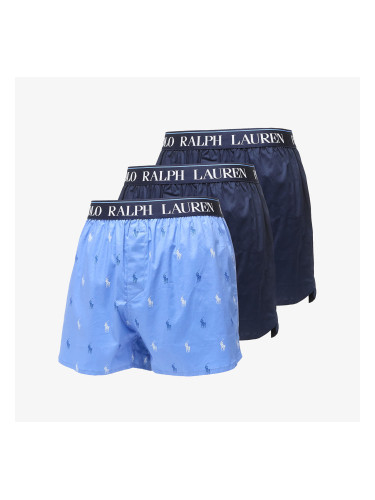 Боксерки Ralph Lauren Stretch Cotton Three Slim Fit Boxers 3-Pack Blue S