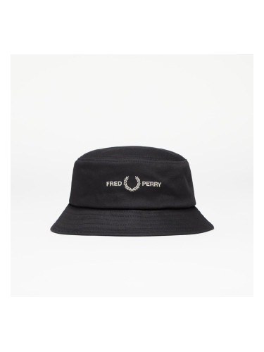 FRED PERRY Graphic Brand Twill Bucket Hat Black/ Warm Grey M