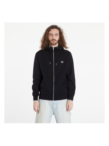 Суитшърт FRED PERRY Hooded Zip Through Sweatshirt Black M