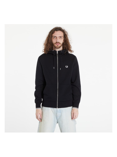 Суитшърт FRED PERRY Hooded Zip Through Sweatshirt Black XL