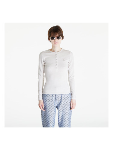 Тениска Daily Paper Denise Button Long Sleeve T-Shirt Moonstruck Beige S