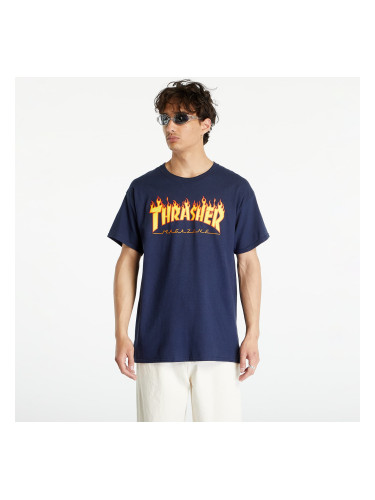 Тениска Thrasher Flame Logo T-Shirt Navy Blue XL