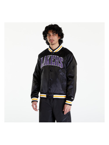 Бомбер New Era LA Lakers NBA Applique Satin Bomber Jacket UNISEX Black/ True Purple L