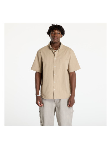 Риза Nike Life Men's Short-Sleeve Seersucker Button-Down Shirt Khaki/ Khaki L