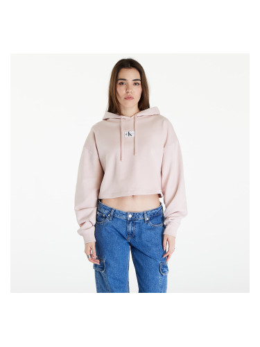 Суитшърт Calvin Klein Jeans Woven Label Hoodie Sepia Rose L