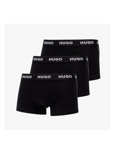 Hugo Boss Logo-Waistband Trunks 3-Pack Black L