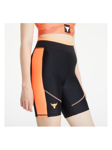 Къси панталони Under Armour Project Rock HeatGear Bike Short Black/ Electric Tangerine XS