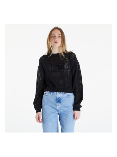 Пуловер Tommy Jeans Open Stitch Flag Sweater Black L