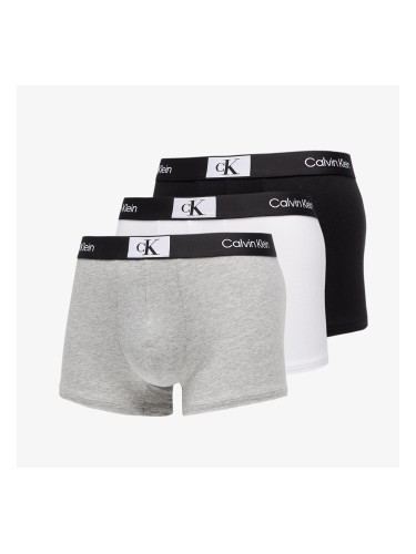 Calvin Klein ´96 Cotton Stretch Trunks 3-Pack Black/ White/ Grey Heather S