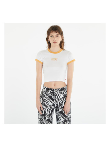 Тениска Levi's® Graphic Ringer Mini Tee Bright White / Golden Nugget - White M