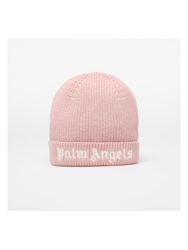 Palm Angels Kids Logo Knit Beanie Pink/ White II
