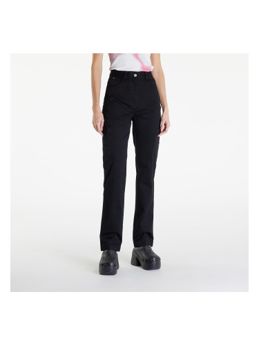 Панталони Calvin Klein Jeans Woven Label High Rise Straight Pant Black S