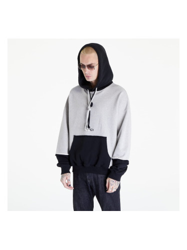 Суитшърт PREACH Oversized Raw Edges Hoodie GOTS Grey Melange/ Black S