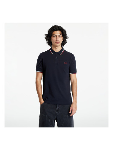 Тениска FRED PERRY Twin Tipped Fred Perry Shirt Nvy/ Swht/ Bntred M