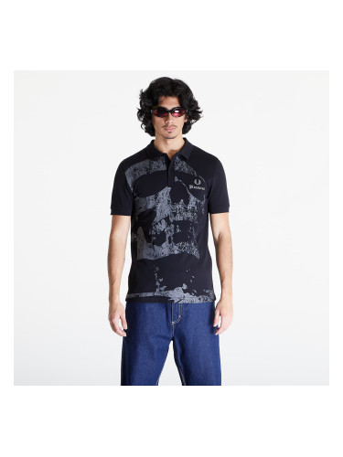 Тениска FRED PERRY x PLEASURES Skull Shirt Black M