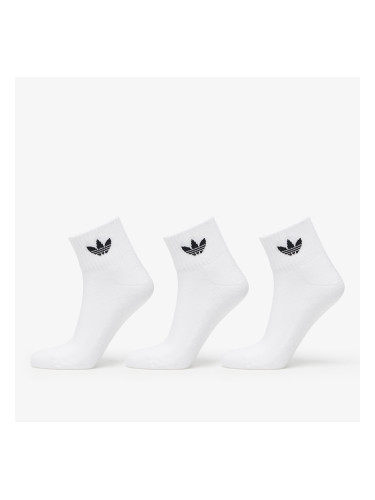 Чорапи adidas Mid Ankle Socks 3-Pack White/ White/ Black 37-39