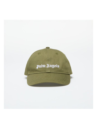 Palm Angels Kids Logo Baseball Cap Military Green/ White II