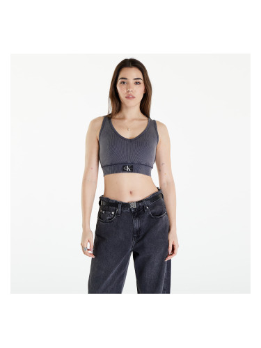 Топ Calvin Klein Jeans Label Washed Rib Crop Top Washed Black L