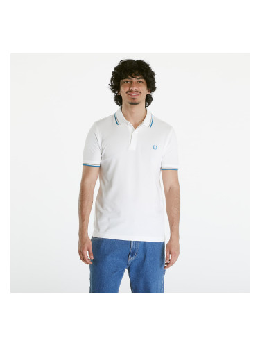 Тениска FRED PERRY Twin Tipped Shirt Snow White/ Warm grey/ Ocean M