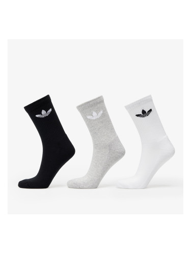 Чорапи adidas Trefoil Cushion Crew Sock 6-Pack Black/ White/ Medium Grey Heather L