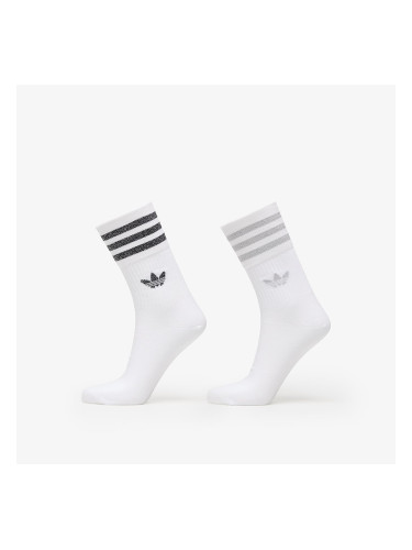Чорапи adidas Mid-Cut Glitter Crew Socks 2-Pack White/ Grey Two/ Black M