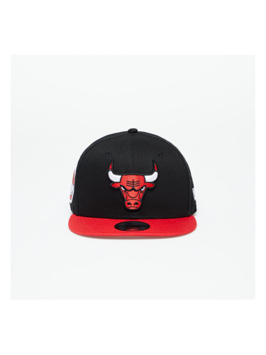 New Era Chicago Bulls Team Side Patch 9Fifty Snapback Cap Black/ Front Door Red M-L