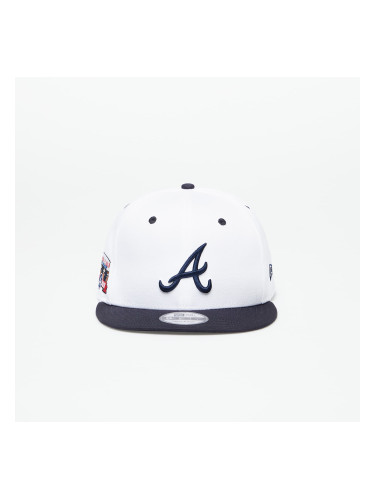 New Era Atlanta Braves White Crown Patch 9Fifty Snapback Cap Optic White/ Navy S-M