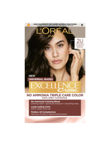 L’Oréal Paris крем за боядисване -  EXCELLENCE Nudes - 2U Universal Darkest Brown