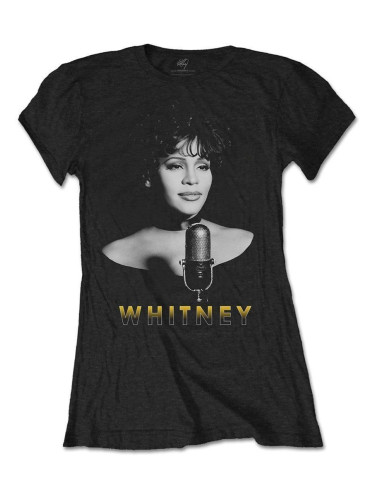 Whitney Houston Риза Black & White Photo Womens Black S